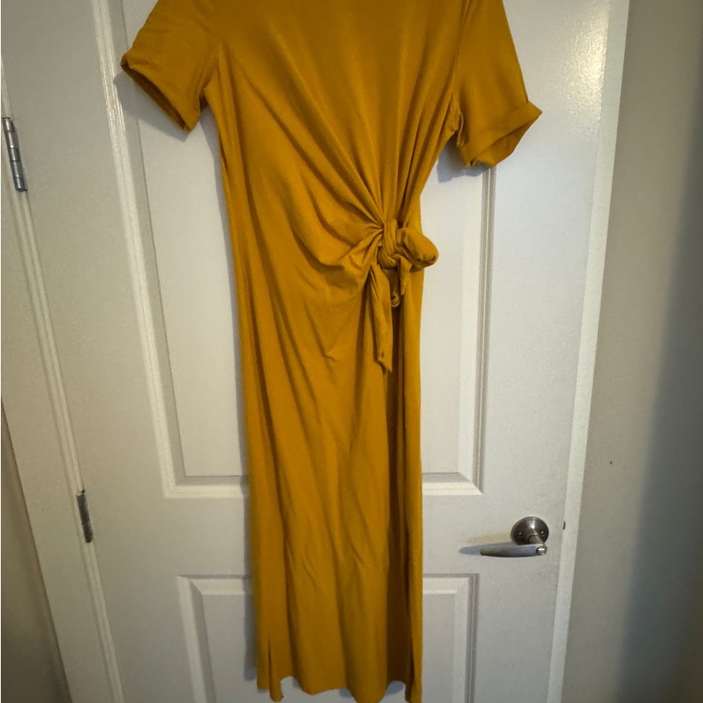 Sezane Pippa Maxi Dress - Yellow Short Sleeve Crew Neck